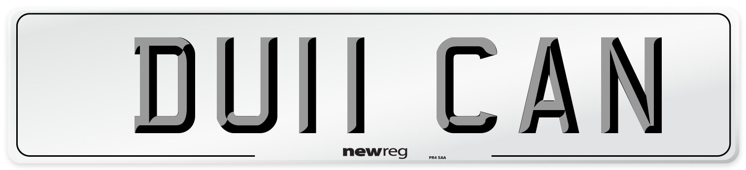 DU11 CAN Number Plate from New Reg
